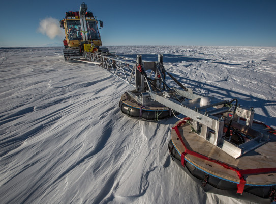 Antarctica New Zealands Pistenbully equipped with a Ground Penetrating Radar to detect crevasses Credit Neil Silverwood Antarctica New Zealand