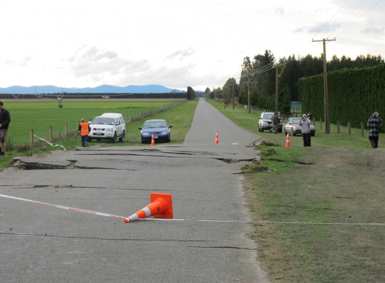 Highfield Road rupture and displacement after Darfield Earthquake September 2010