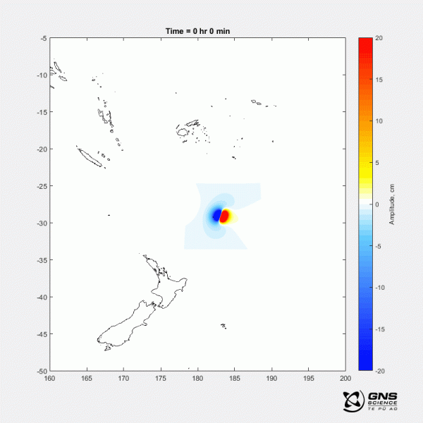 Tsunami simulation animation