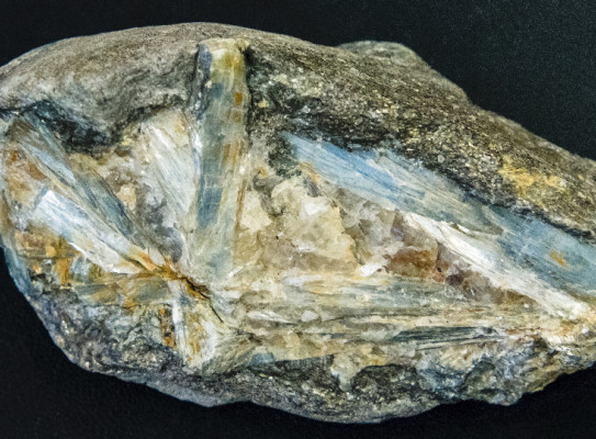 Kyanite mineral in a rock sample
