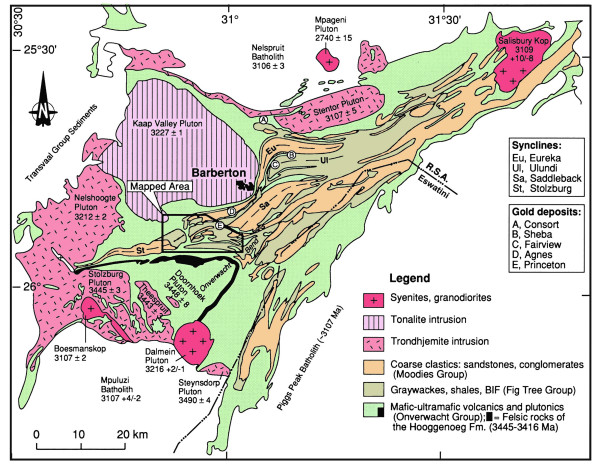 Barberton belt composition