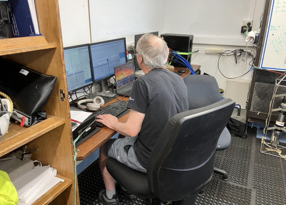 Stuart working on seismic data