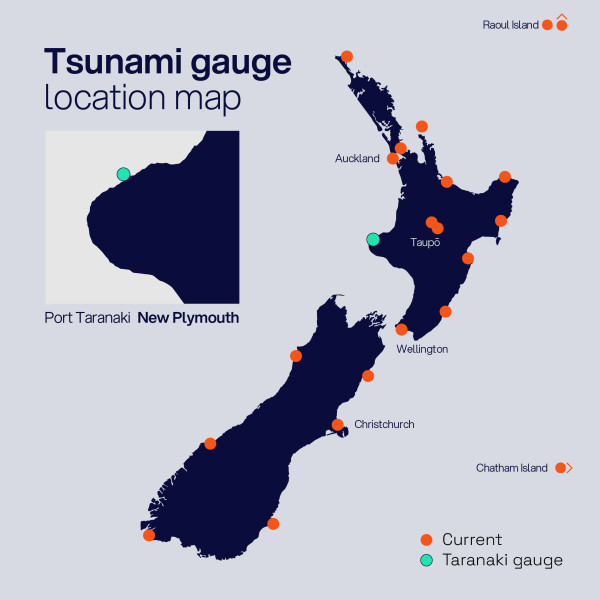 Tsunami Gauge location map 
